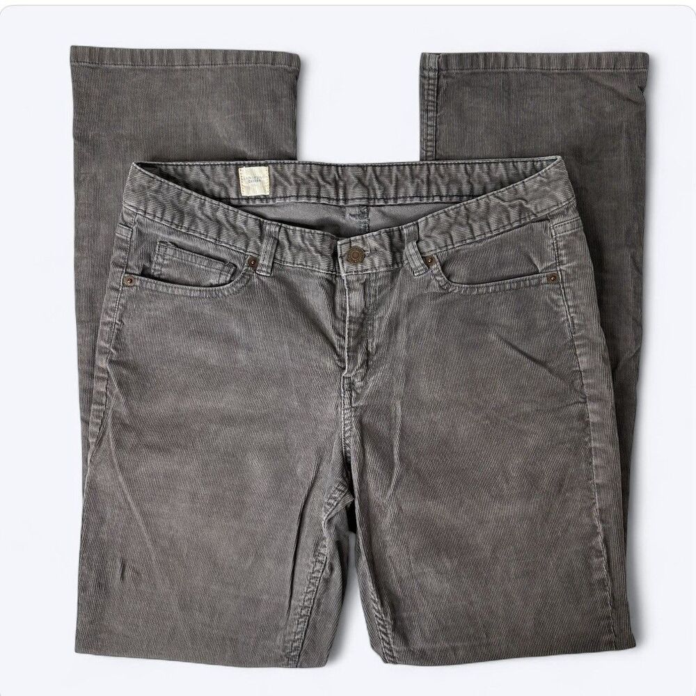 Lands End Canvas Boot‎ Cut Corduroy Pants Sz 30 Gray Mid Rise Gorpcore Fall